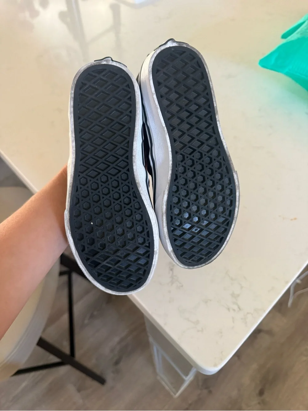 Vans Kids Slip-On Checkerboard in Black and Gray
